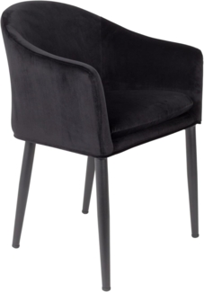 WHITE LABEL LIVING Armlehnstuhl Catelyn Samt in Schwarz
