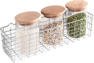 Metaltex Allzweckkorb Einhängekorb Silber Metallkorb Ablagekorb Aufbewahrung (Größe (BxTxH): 33 x 12 x 9 cm), aus Polytherm Zweifach-Beschichtung