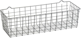 Metaltex Allzweckkorb Einhängekorb Silber Metallkorb Ablagekorb Aufbewahrung (Größe (BxTxH): 33 x 12 x 9 cm), aus Polytherm Zweifach-Beschichtung