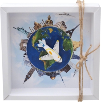 ZauberDeko Geschenkbox Geldgeschenk Reise Urlaub Weltreise Flugzeug Around The World