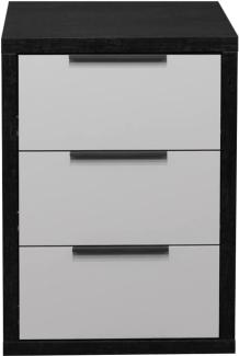 Nachttisch Columbia 03 / Clyde , Holzwerkstoff , Grau, Schwarz , 49 x 70 x 45 cm