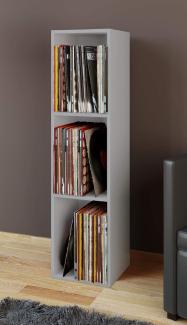 VCM Schallplatten-Regal Platto 3-fach Grau