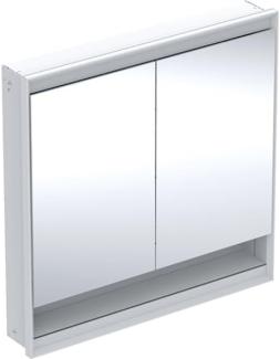 Geberit ONE Spiegelschrank mit ComfortLight, 2 Türen, Unterputzmontage, mit Nische, 75 x 90 x 15 cm, 505.822.00, Farbe: Aluminium eloxiert - 505.822.00.1