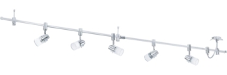 Eglo 93358 Spot System LED VILANOVA Stahl alu chrom, Glas weiss, klar GU10 max. 5X4,6W 3000K L:200cm H:20cm