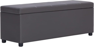 vidaXL Bank mit Staufach 116 cm Grau Kunstleder 281312