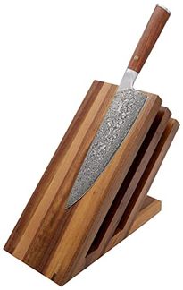 Magnetischer Messerblock Fächer aus Walnussholz - 23,5 x 12,5 x 21,5 cm - für bis 6 Messer