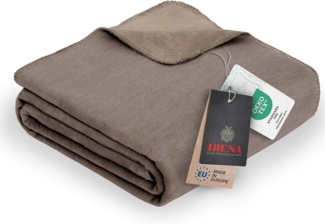 Ibena 'Dublin' Uni Doublefacedecke, Baumwollmischgewebe espresso/hellbraun, 150x200cm