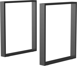 HOMCOM Tischbein 2er-Set Tischkufen, Möbelfüße aus Vierkantprofilen, Tischgestell für Couchtisch, Esstisch, 60cm x 8cm x 72cm