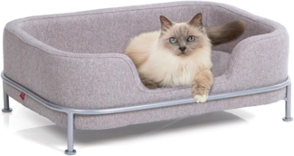 Canadian Cat Company Tierbett Haustierbett Windsor - Grau meliert 68 x 47,5 x 25,5 cm, Stoff, Stylischer erhöhter Schlafplatz für Hunde und Katzen