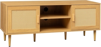 riess-ambiente Lowboard VIENNA 120cm natur-Wiener Geflecht, Rattan, Holz-Optik, Stauraum, Boho (Einzelartikel, 1 St), TV-Board mit Kabelöffnung - ideal f. Ess-, Arbeits-, Wohnzimmer & Flur