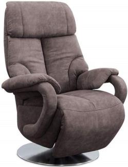 CAVADORE TV-Sessel Istanbul / Fernsehsessel mit manuell verstellbarer Relaxfunktion / 80 x 115 x 79 / Lederoptik: Grau