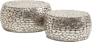 KARE Design Couchtisch Pebbles Deluxe Silber (2er-Set) 82976