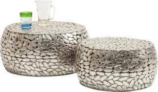 KARE Design Couchtisch Pebbles Deluxe Silber (2er-Set) 82976