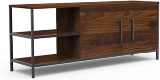 Novilla TV-Schrank Fernsehtisch Vintage 1 Tür TV-Regal für Fernseher bis zu 50 Zoll mit 1 Schränken und Regalen, Braun