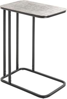 HAKU Möbel Beistelltisch, schwarz, Silber, Metall - Maße: B 46 x H 62 x T 29 cm, Style: Modern