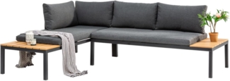 riess-ambiente Gartenlounge-Set ORLANDO LOUNGE 240cm greige · wetterfeste Sitzgruppe aus Aluminium, (Set, 1-tlg), Outdoor-Möbel-Set (2x Sofa-Module) · modulares Design · inkl. Kissen