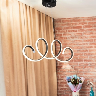 Hängeleuchte Durham mit 206 LEDs Aluminium Schwarz / Weiß [lux. pro]