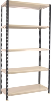 Simon Rack Metallregal, 5 verstellbare Regalböden, 100 kg Biegepunkt, 1800 x 800 x 400 mm, mit Schrauben, Lagerregal, Anthrazit/Weiß - Comfort