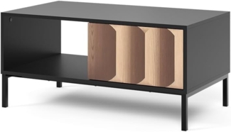 Vicco Couchtisch Schwarz/Eiche 90 x 50 cm mit Schublade, Eliza