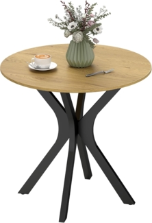 HOMCOM Esstisch für 2 Personen (Runder Tisch, 1-St, Küchentisch), Ø78 x 75H cm, Naturholz