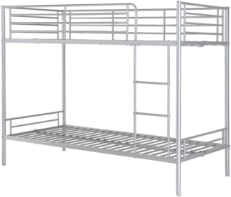 Vente-unique - Etagenbett - 2 x 90 x 190 cm - Silberfarben - DUOTIS II