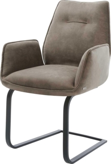 Freischwinger Zoa-Flex Mikrofaser Taupe Vintage Freischwinger flach Schwarz Taschenfederkern