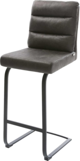 Barstuhl Pela-Flex Vintage Anthrazit Freischwinger flach Metall