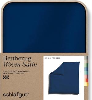 Schlafgut Woven Satin Bettwäsche|Bettbezug einzeln 200x200 cm| blue-deep