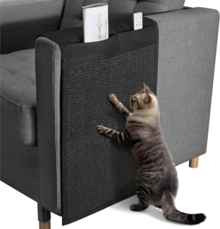 Navaris Kratzpappe Katzen Kratzmatte Kratzschutz Sofa - mit 2 Fächern - 128x45 cm schwarz, (1-tlg)