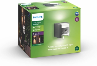 Philips Grass IR wall lantern anthracite 2x4. 5W