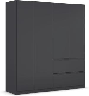 rauch Kleiderschrank, Drehtürenschrank COSTA, 4-türig, push-to-open, Grau metallic, 181x197x54cm