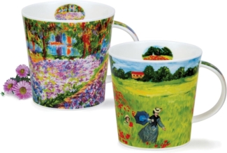Dunoon 2er Set Becher Cairngorm Giverny 0,48l Fine Bone China Porzellan | 480ml | Hochwertige Kaffeetassen | H:11cm | Künstlerisches Design | Spülmaschinenfest | Perfektes Geschen