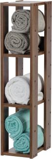 Iris Ohyama, Bücherregal, 3-stufiges Regal, 14 cm breite verstellbare Regale, Stabil, Industriell, Waschküche, Wohnzimmer, Eingangsbereich, Schlafzimmer, Büro - Open Wood Rack OWR-200- Braun