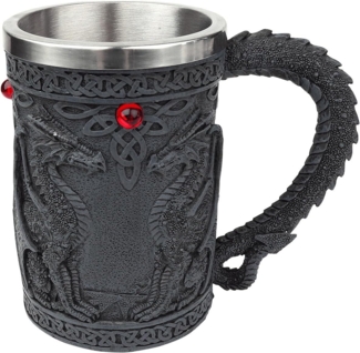 Nemesis Now Black Wing Bierkrug, 18 cm, Schwarz