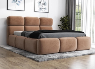 Polsterbett MAROKO 90x200 ohne Matratze mit Bettkasten und Lattenrost. Farbe: Tabak 3