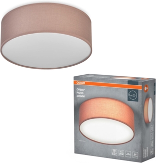Osram ORBIS PARIS Deckenleuchte 300mm, braun, E27-Sockel, kann mit smarter Lampe bestückt werden, hochwertiges, modernes Design, mit Stoffschirm, geeignet für Innenräume, rund, IP20 Schutzklasse