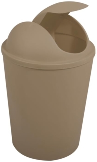 MSV Kosmetikeimer Abfalleimer Schwingdeckeleimer 5,5 Liter Kunststoff Taupe