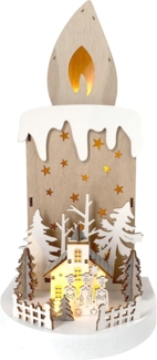 HTI-Living mit Kirche und Sternsingern Leuchtdeko Kerze
