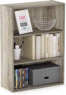 Furinno Pasir 3-Stufe offenes Regal, Bücherregale, Sonoma Oak, 57. 7 (Breite) x 80 (Höhe) x 24. 1 (Tiefe) cm