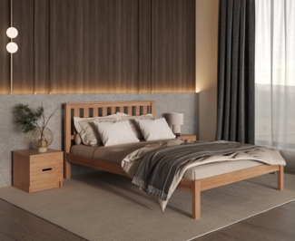 Krok Wood Massivholzbett Sofia mit Kopfteil in Buche