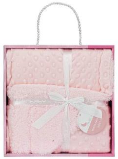Interbaby 00891-02 Blasen Babydecke mit Sherpa Rückseite, rosa, 720 g