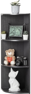 Iris Ohyama, Ecklagereinheit, Bücherregal, 3 feste Regale, massiv, Design, multifunktional, Büro, Eingang, Schlafzimmer, Wohnzimmer – Basic Storage Shelf CX-3C – Schwarze Eiche