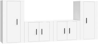 vidaXL 4-tlg. TV-Schrank-Set Weiß Holzwerkstoff 3188550