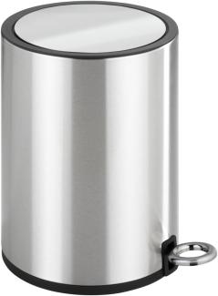 WENKO MONZA Kosmetikeimer 3 Liter, Silber glänzend, Easy Close, Edelstahl