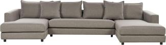 Ecksofa LILVIKEN Taupe Stoff