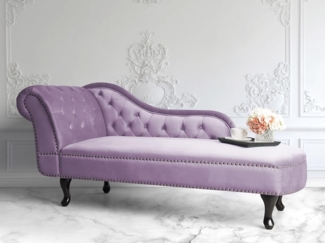 Beliani 'Nimes' Chaiselongue, Rosa, Samt, 79 x 65 x 169 cm, Links