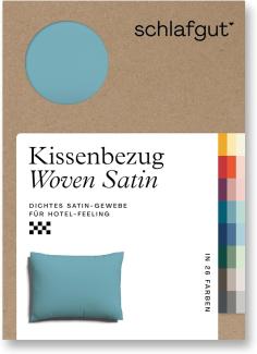 Schlafgut Woven Satin Bettwäsche|Kissenbezug einzeln 60x80 cm| petrol-mid