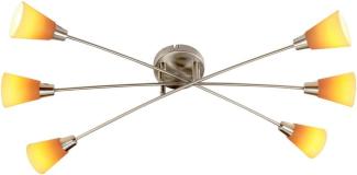 Deckenlampe Dono mit gelb-orangen Lampenschirmen
