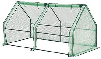 Mini Gewächshaus Nissewaard 180x90x90cm Gitternetz Grün [en. casa]