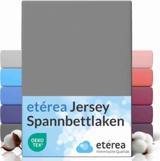 etérea Jersey Spannbettlaken 120x200 cm Grau bis 25 cm Höhe - 100% Baumwolle Comfort Spannbetttuch, Oekotex Matratzen Bett Bezug - Bettlaken 100x200 cm - 120x200 cm - Grau